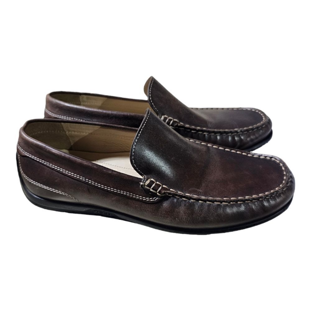 ECCO Classic Brown Leather Slip-Ons - Size 43 (9-9.5)